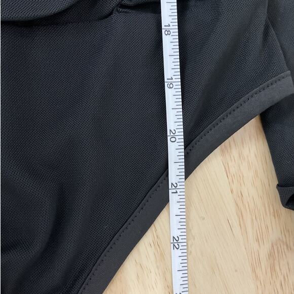 NWT Bebe Black Ruched Long Puff Sleeve Sheer Mesh Bodysuit Womens Size Small - Picture 6 of 13